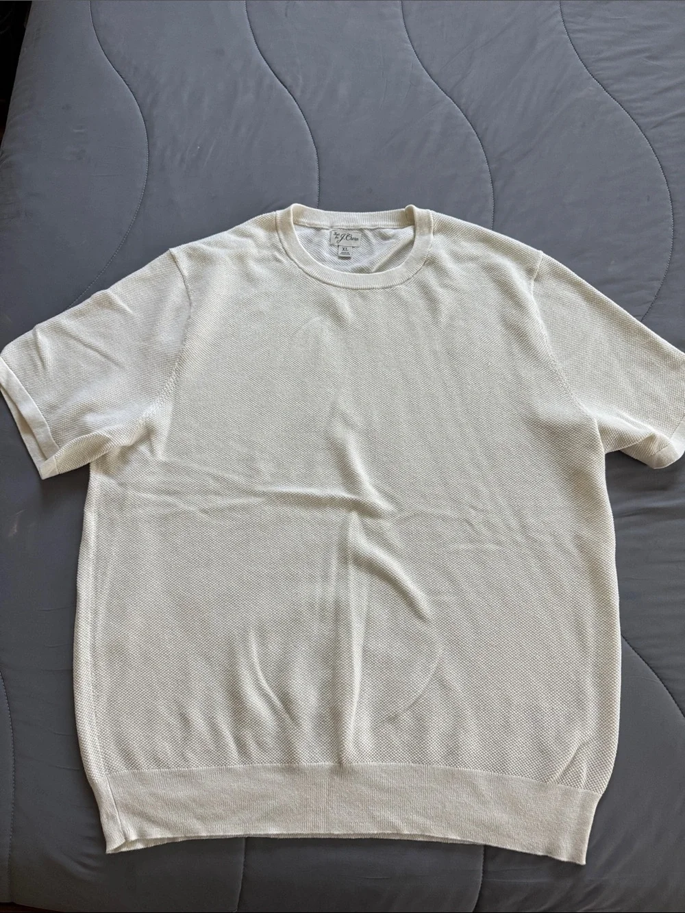 J. Crew Cream Knit Short Sleeve Sweater - Classic Crewneck